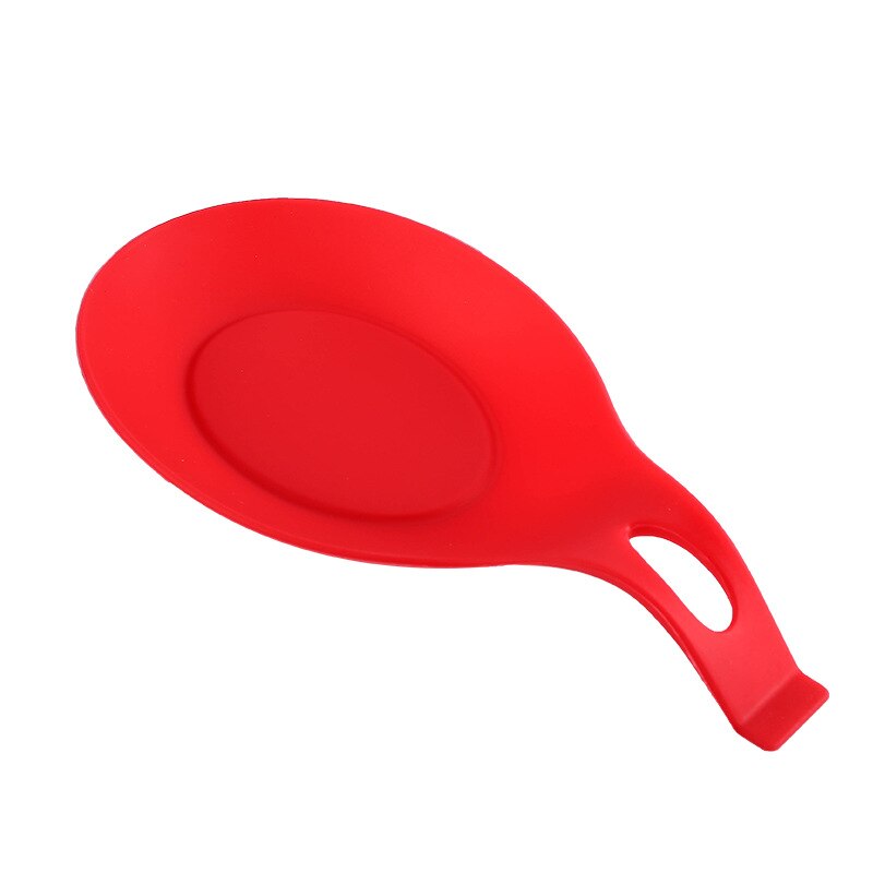 Silicone Insulation Spoon Rest Heat Resistant Placemat Drink Glass Coaster Tray Spoon Pad Eat Mat Pot Holder Kitchen Accessories: Red