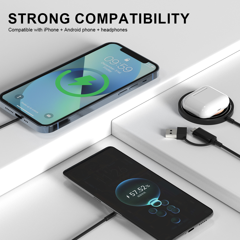 15 W Draadloze Oplader Magnetisch Voor Iphone 15 14 13 12 Pro Max Mini Type C Snelle Draadloze Opladen Pad stand Telefoon Oplader