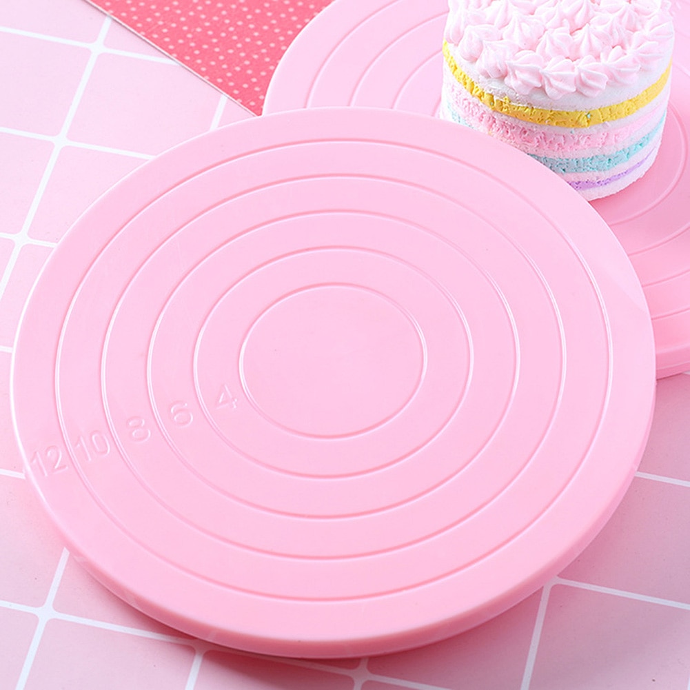 360 Degree Rotating Cake Turntable Durable Revolving Plate Decorating Turntable Cake Display Stand Food Grade Plastic Stand