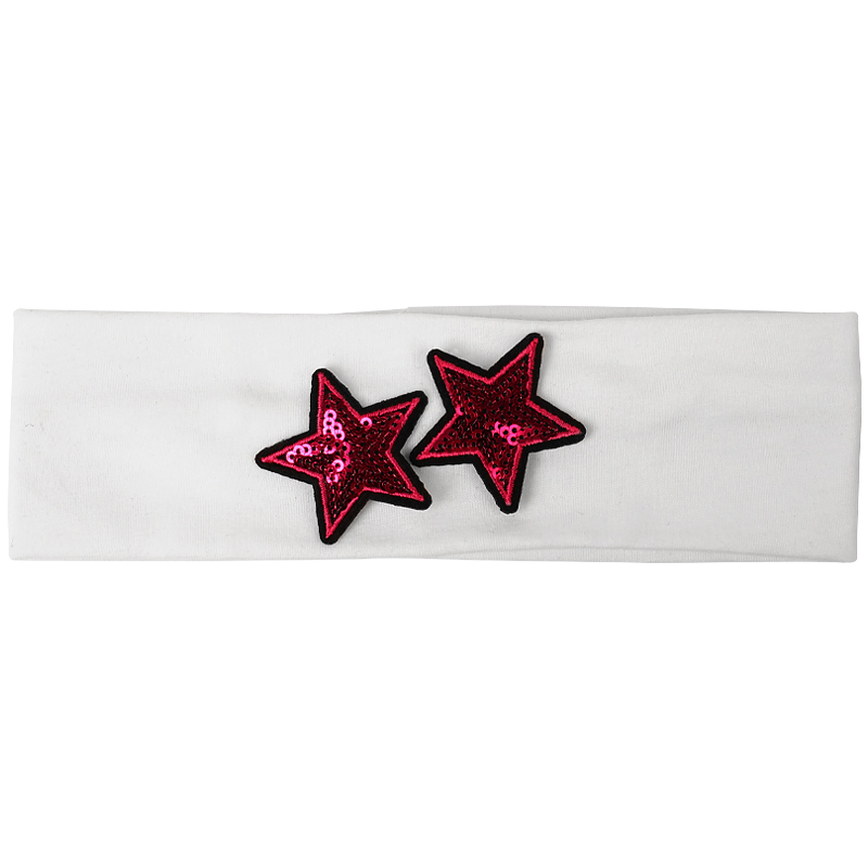 Dzieci cekiny małe serca bawełniana opaska na głowę opaski do włosów dziewczyna moda cekiny mała gwiazda nakrycia głowy chłopiec dzianinowe solidne akcesoria do włosów: TRANSPARENT