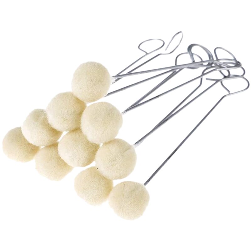 AC86 -100 Pieces Fiber Leather Dye Tool Dye Dyeing Applicator with Metal Handle for DIY Crafts Projects