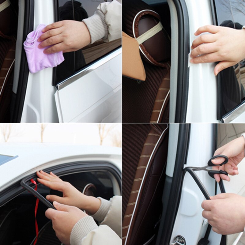 Auto dörrtätning ljudisolering bildörr tätningslist gummi tätningslist kantlist buller anti-kollisions klistermärken tillbehör