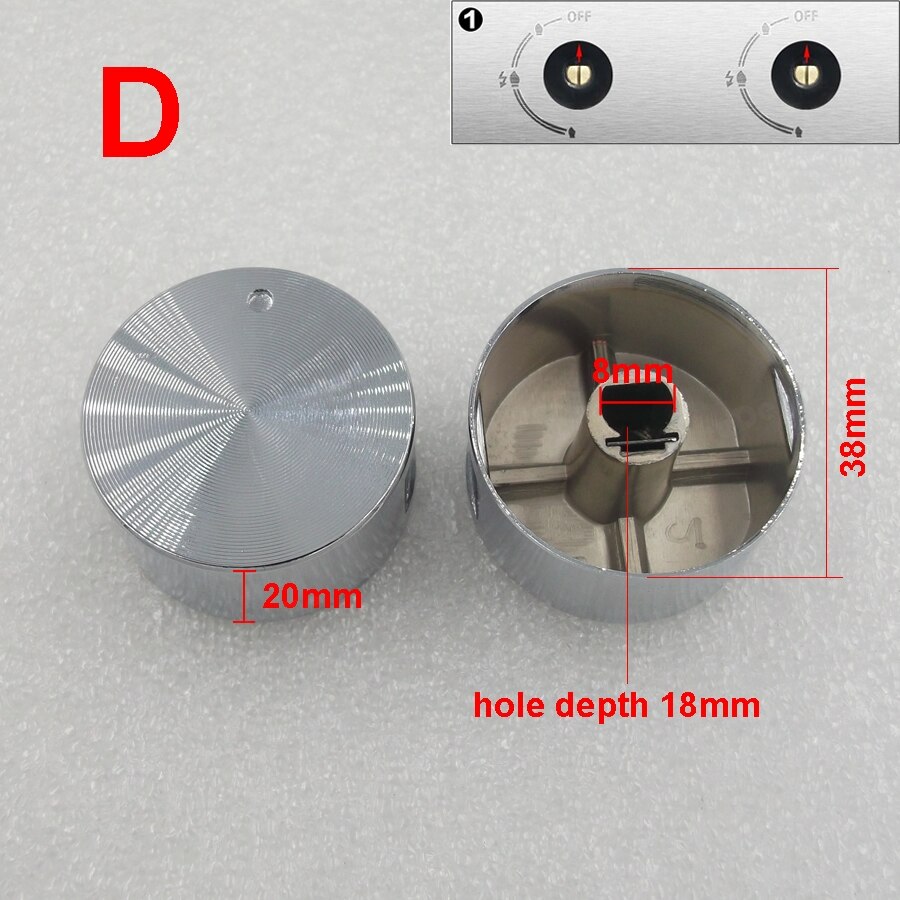 Bouton de poêle intégré, 2 pièces de 8mm, interrupteur de cuisinière à gaz, accessoires de cuisinière à gaz, bouton en métal