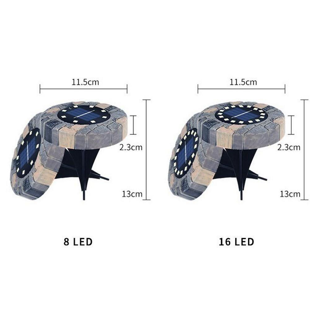 Luz Solar subterránea imitación de piedra patrón decoración de jardín luces de tierra lámpara al aire libre impermeable IP65 pasarela lámpara de camino