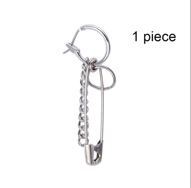 Gothic Punk Stil Band Übertreibung Stift Anhänger Ohrringe Tibetischen Silber Clip Unise e mädchen junge Schmuckstück Für Party ästhetische zubehör: 1 stücke