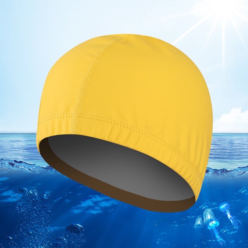 Chapéus elásticos de natação unissex, capas com revestimento impermeável para piscina, natação, tamanho livre para homens e mulheres, proteção para orelhas boné para natação
