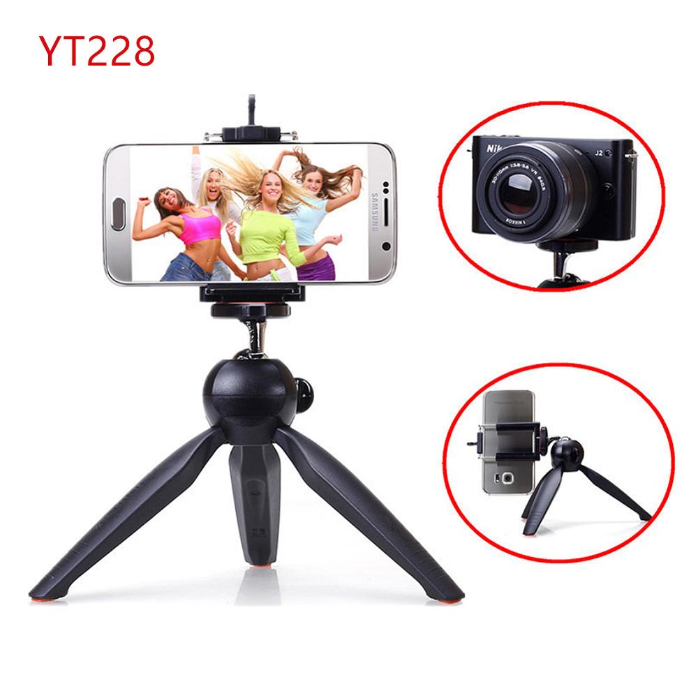 Mini Trípode de sobremesa estable para cámara de teléfono, cabeza de bola extraíble para cámaras DSLR/sin Espejo, luz LED DV para vídeo y Smartphone