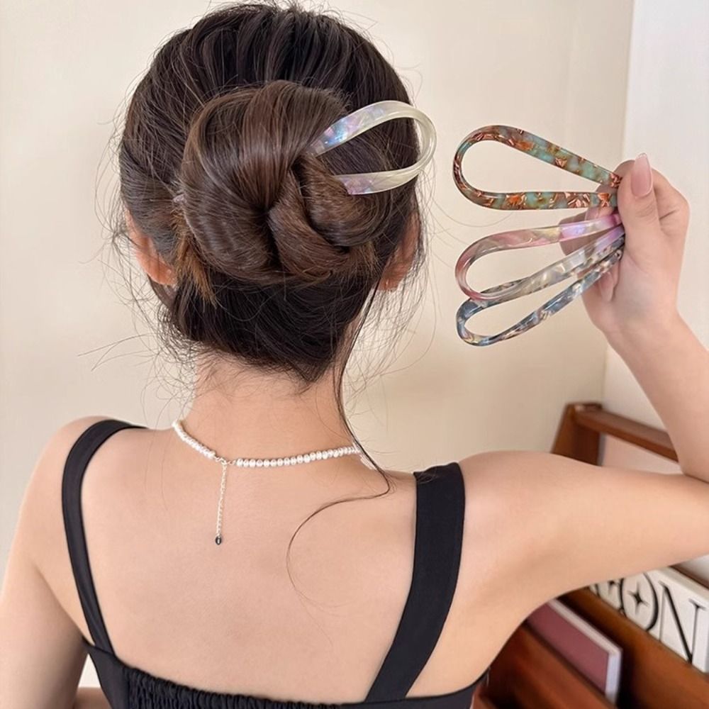 Frisur Werkzeug Haarschmuck Haar gabel U-förmige Stirnbänder Haars täbchen Acetat Kopf bedeckung Haarnadel für Frauen/Mädchen