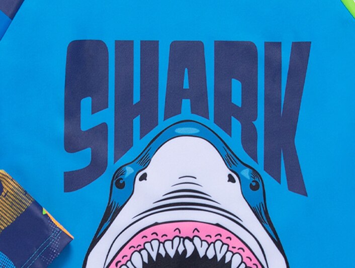 7-14 Jaar Jongens Swimtrunks Tweedelige Kinderen Badmode Shark Print Stijl Badpak Beachwear Zonwering TB082