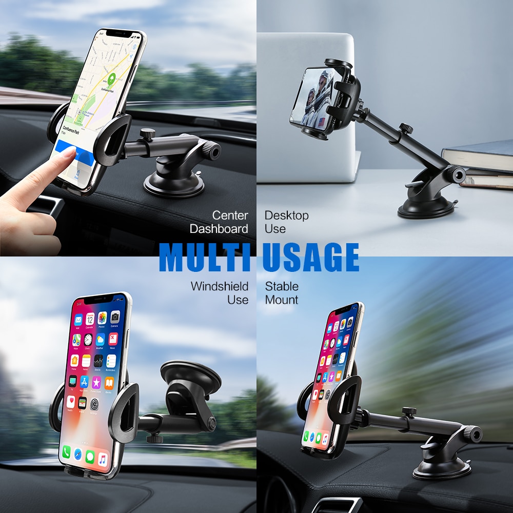 FLOVEME Car Phone Holder For iPhone XS MAX XR X Xiaomi 360 Rotate Dashboard Windshield Car Mount Mobile Holder For Phone Stand