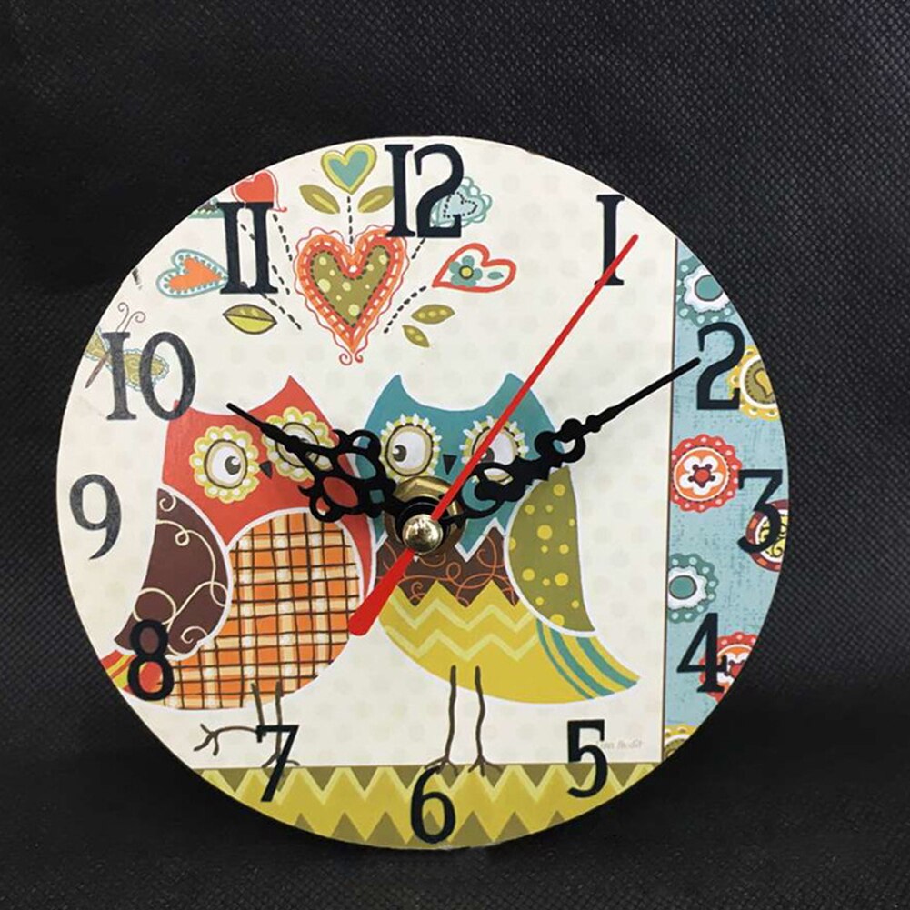 12cm Home Vintage Chic Wooden Rustic Timer Antique Kitchen Office Shabby Wall Clock