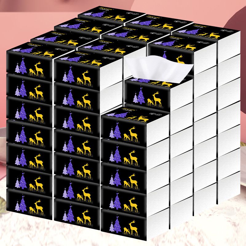 1 Packs Raw Wood Pulp Pumping Paper 4 layers of Facial Tissue Paper Towels Soft Texture Replacement Roll Paper Toilet Paper Home