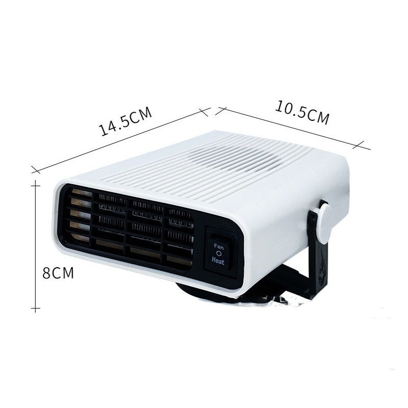 12V/24V Car Heater 500W Portable 360 Degree Adjustable Electric Heater Cooling Fan Air Purifier Windscreen Defogging Defroster