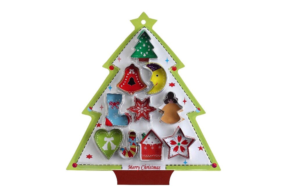 10 Pcs Bakvormen Mould Kerst Cookie Cutter Set Fondant Taart Decoratie Gereedschappen