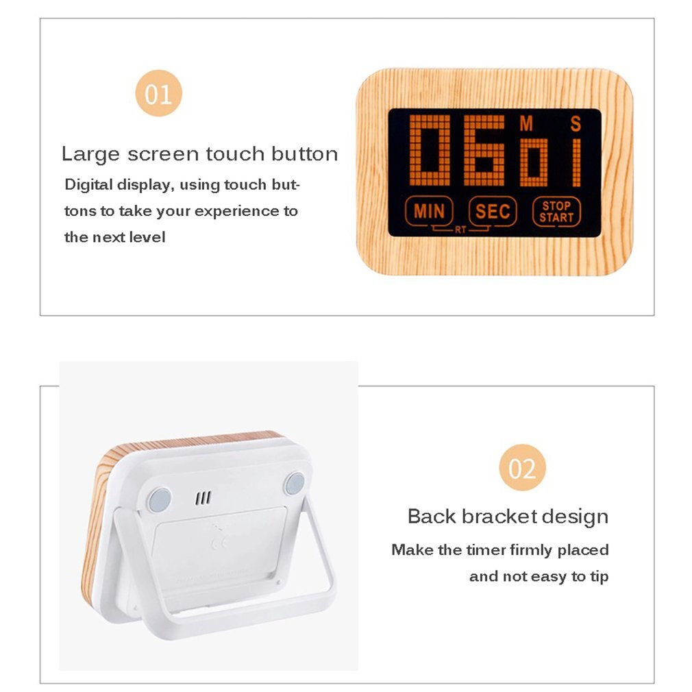 Touch Screen Timer Countdown Reminder Without Battery With Magnetism 99 Minutes Long Timing Touch Screen Button Operation