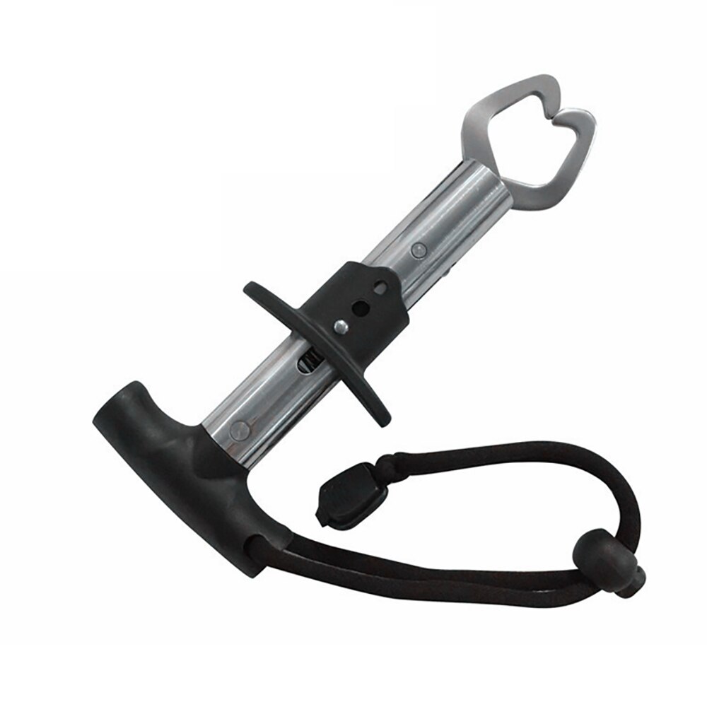 Portable Fishing Gripper Stainless Steel Fish Lip Grabber Powerful Grip Trigger Ice Sea Fishing Tackle Gear Accessory: Black