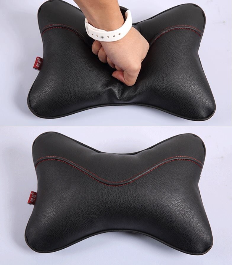 Reposacabezas de asiento de coche, cojín de descanso para el cuello, almohada de apoyo para la cabeza, relleno de algodón Pp con forma de hueso, 2 piezas
