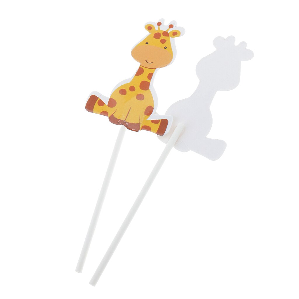24x Cute Animal Giraffe Cake Cupcake Topper Picks Kids Birthday Party Décor