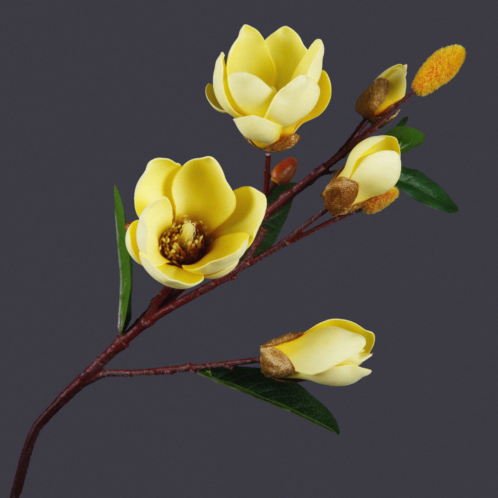 5 magnolia flowers 75CM artificial flowers