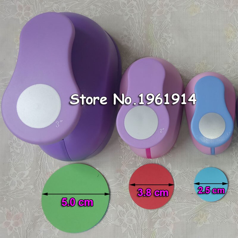 3pcs(5.0cm,3.8cm,2.5cm) circle shape craft punch set Punch Craft Scrapbooking school Paper Puncher eva hole punch