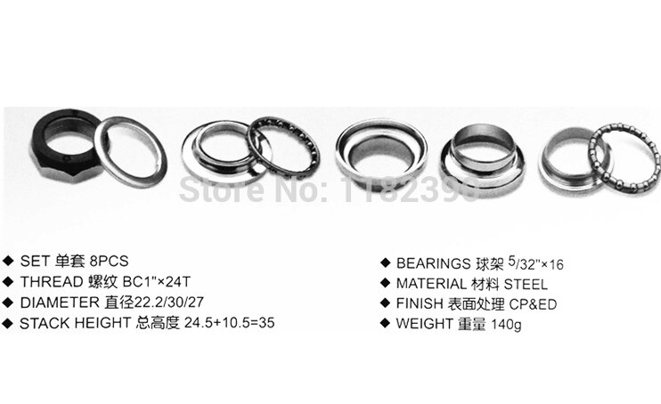 fixed gear racefiets vintage Headsets 22.2mm fiets headsets voor bmx, fiets BZZ007