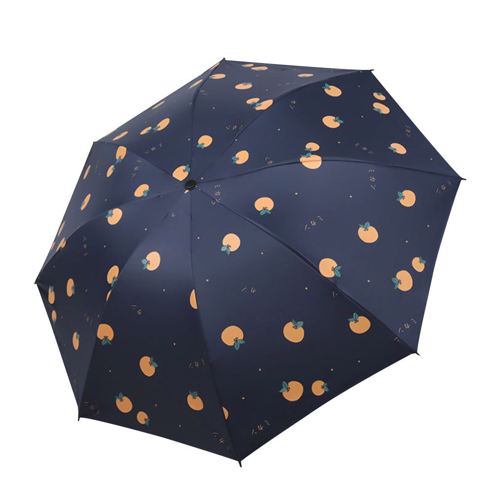 Ventes pliable marguerite carotte imprimé anti uv coupe-vent imperméable parapluie parasol portable adulte parasol parapluie anti-uv: Bleu marine