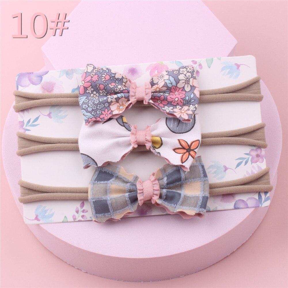 3 unids/set nuevos niños bebé niña arco elástico banda pelo bebé de un año de edad venda del bebé diadema para foto: 10