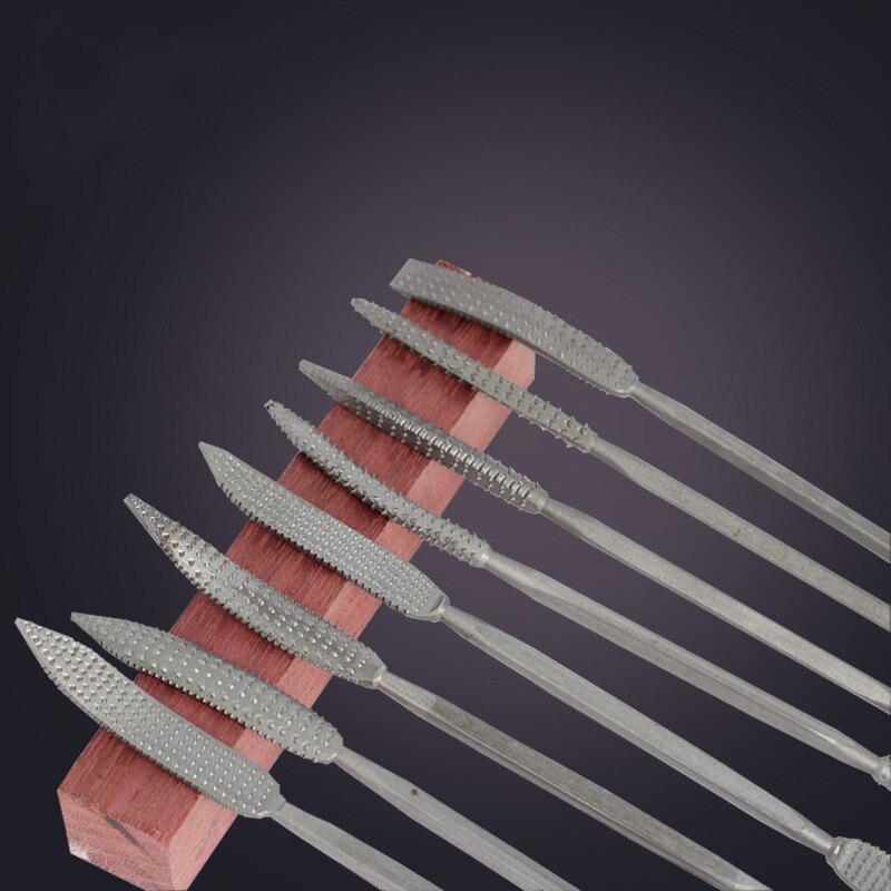 Citop 8pcs Rasp File Set Double Ended Coarse 190mm Rasper Cutting Repair Tool Carbon Steel Curved Hand File For Wood Carving
