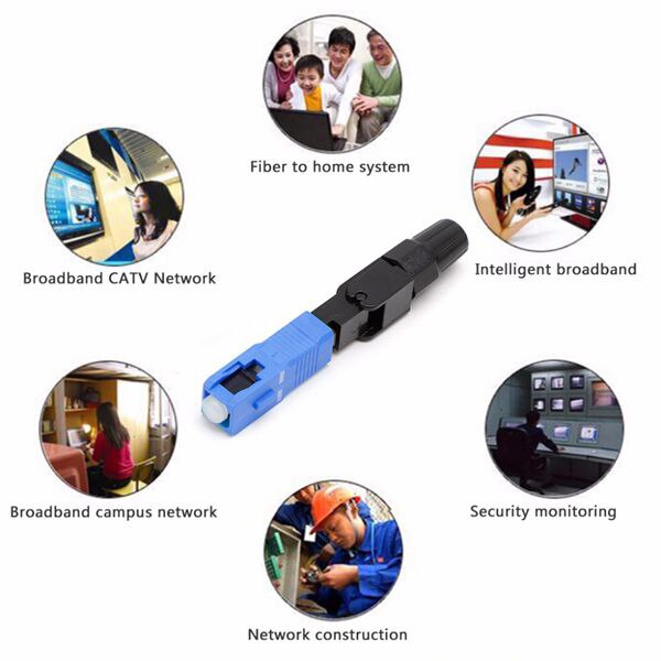 50 Stck eingebettet Sc Upc Fiber Optik Schnelle Stecker Ftth Single Fiber Optik Sc Schnelle Stecker Sc Adapter bereich Montage