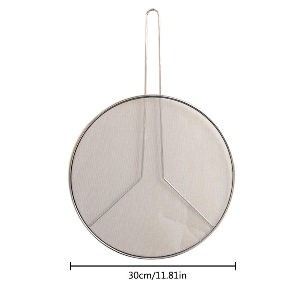 30cm 304 rostfritt stål stänkskärm mesh grytlock lock silver olja stekpanna lock matlagningsredskap kökstillbehör