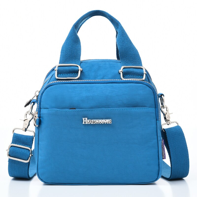 Waterdichte Nylon Schoudertassen Voor Lady Top-Handvat Handtassen Vrouwen Tas Trend Zomer Casual Tote Crossbody Bag: sea blue