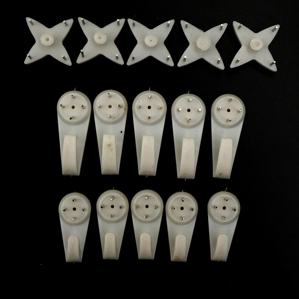 Plastic Multi Function Invisible Wall Mount Photo Picture Frame Clock Mirror Nail Hook Hanger Seamless Nail White
