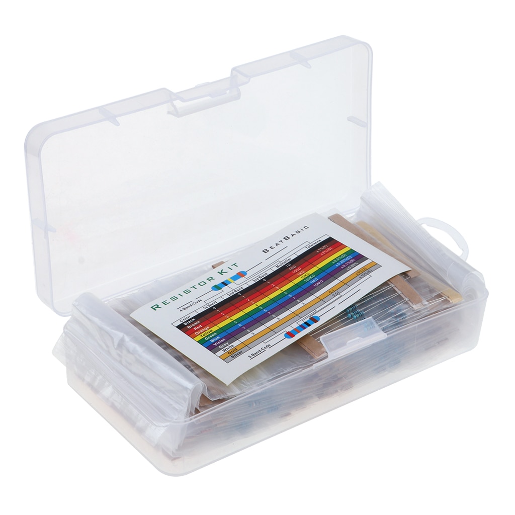 38 Values 1% Tolerance Resistor Kit Assortment 0 Ohm-1M Ohm (Pack of 1140)