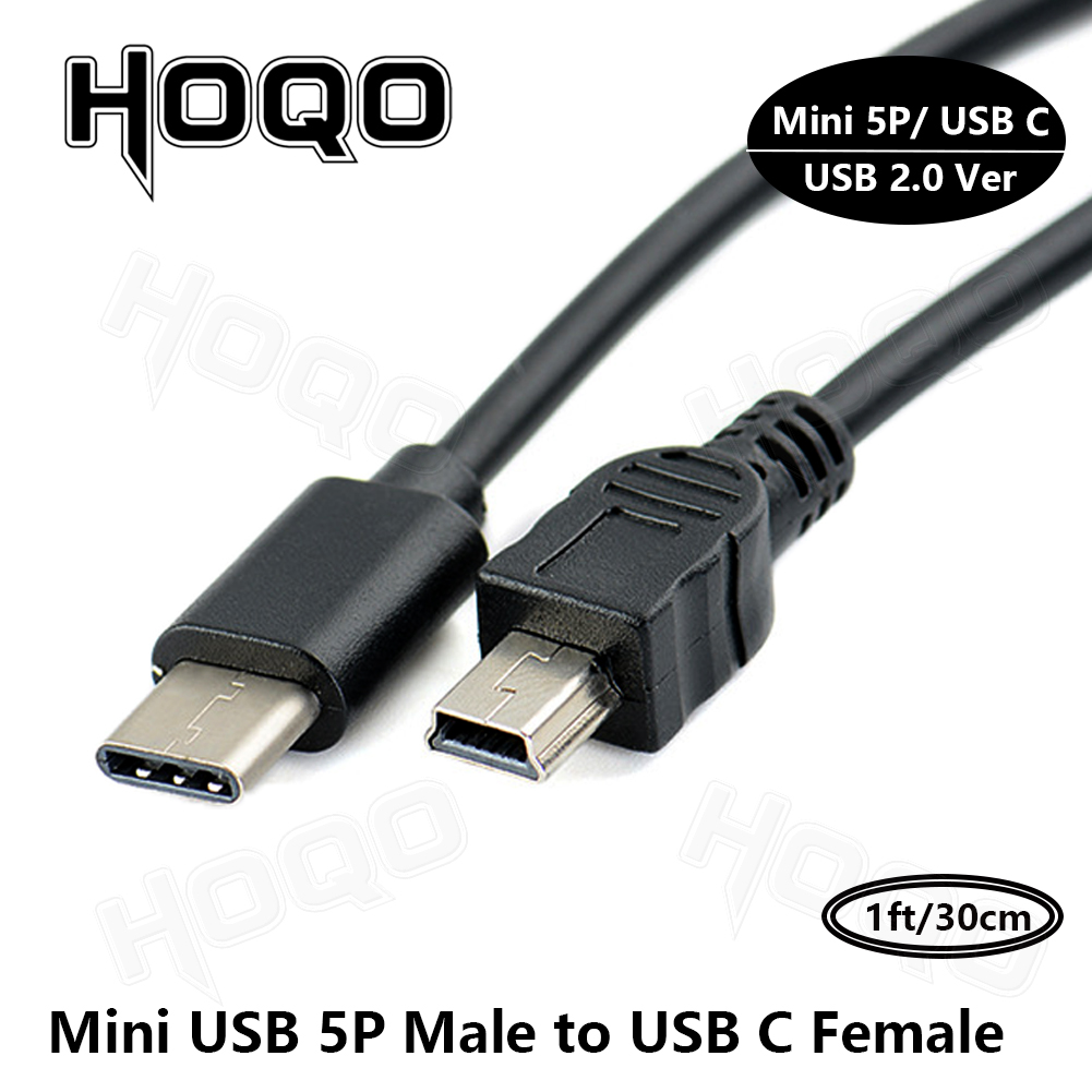 USB Type C Male to Mini USB Female Adapter Male USB C to USB Mini b Female/Male Adapter Data Charging Converter: green