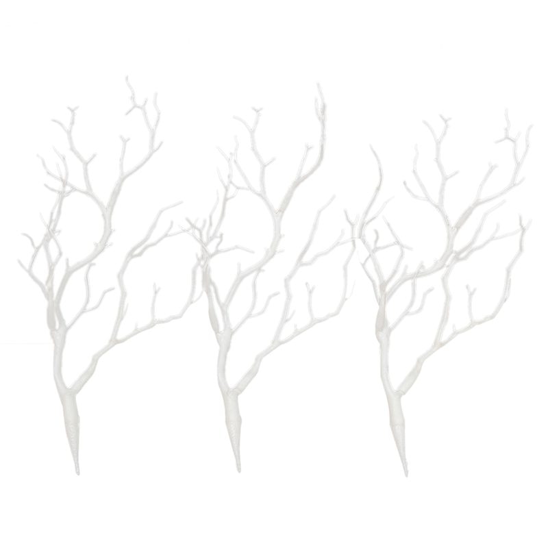 3 x Artificial White Dry Plant Tree Branch Wedding Party Decor: Default Title