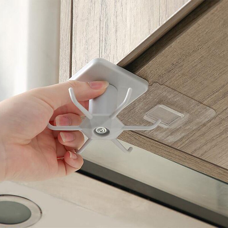 Kitchen Rotary Hook Wall Mounted Kitchenware Hook Up Storage Rack Spoon Hanger Storage Rack Accessories Cabinet Organizer