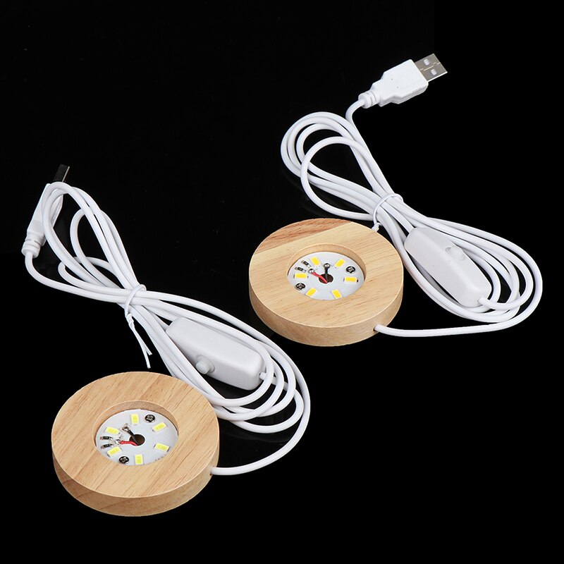 Socle lumineux en bois Rechargeable télécommande en bois lumière LED présentoir rotatif support de lampe pied de lampe Art ornement