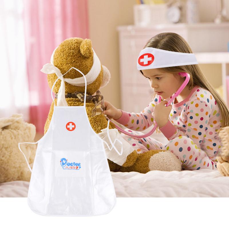 1 tøj 1 hat foregiver at lege legetøjssæt læge tøj legetøj børn spille rolle læge sygeplejerske sæt til børn pige legetøj