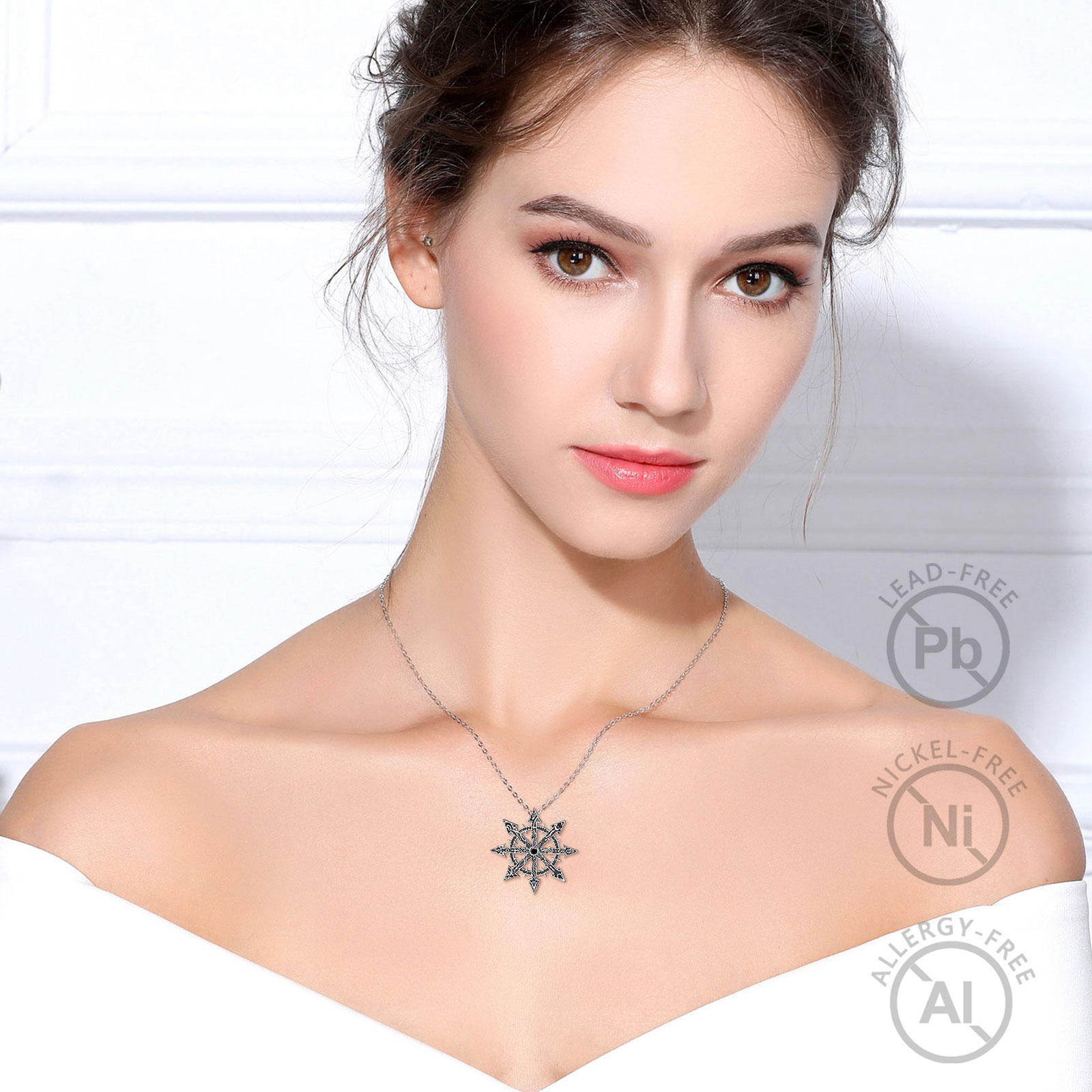 Eudora-colgante de estrella del caos de Plata de Ley 925, colgante mágico de estrella del caos, amuleto de rueda del caos de Kabbalah, joyería Punk para hombre