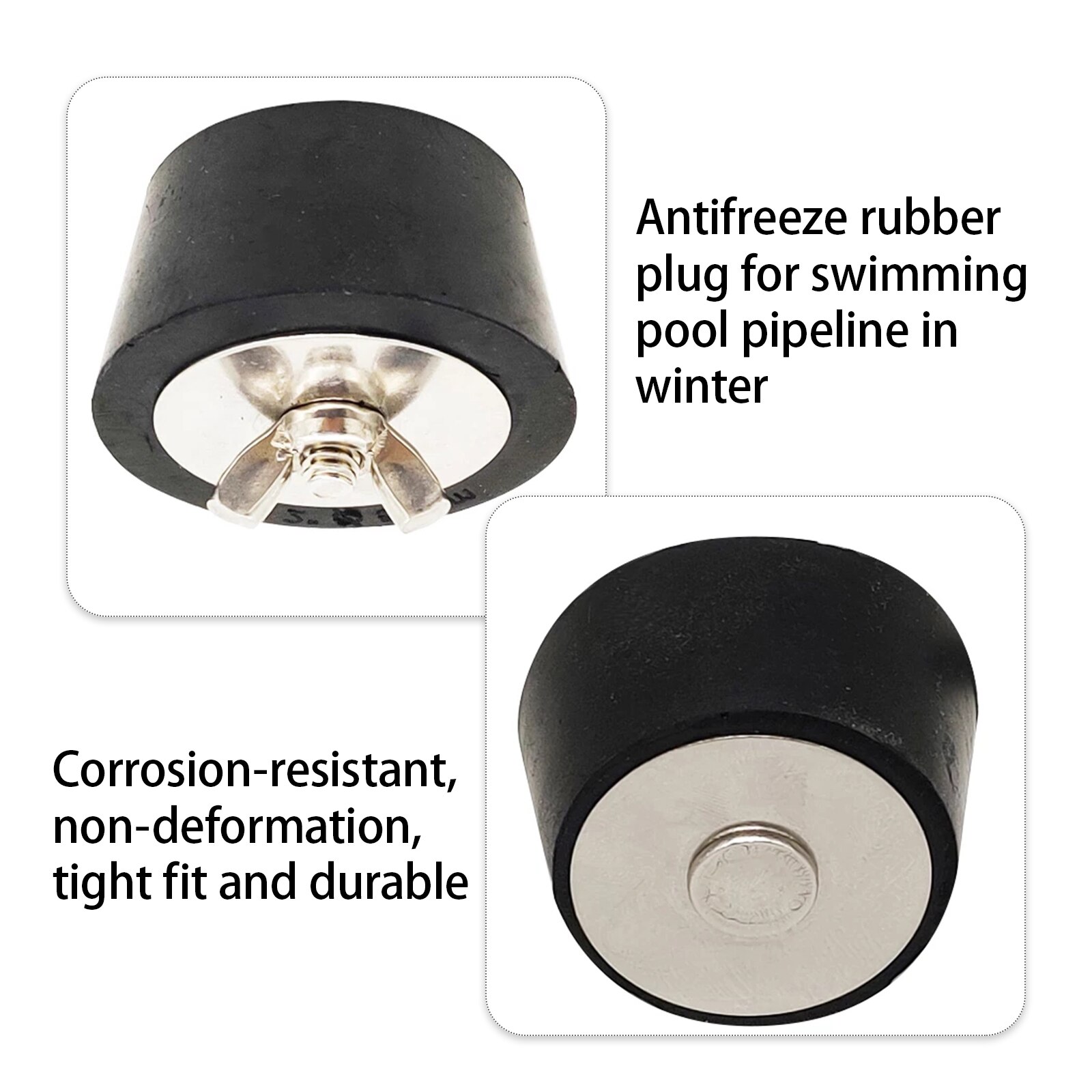 2 Inches Swimming Pool Backwater Rubber Plug Winter Pool Winterizing Plug Pool Tool Accessories