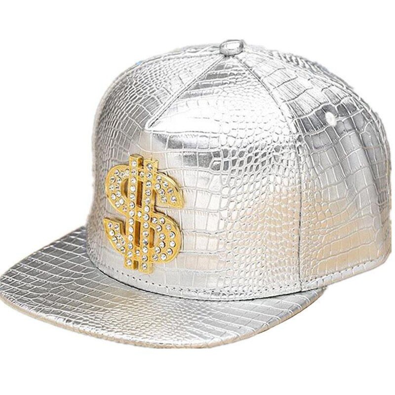 Miesten lippalakit litteä hattu hip hop snapback kallo niitti baseball-lippis street dance lippis trendikäs miesten ja naisten tasainen hattu: Valkoinen