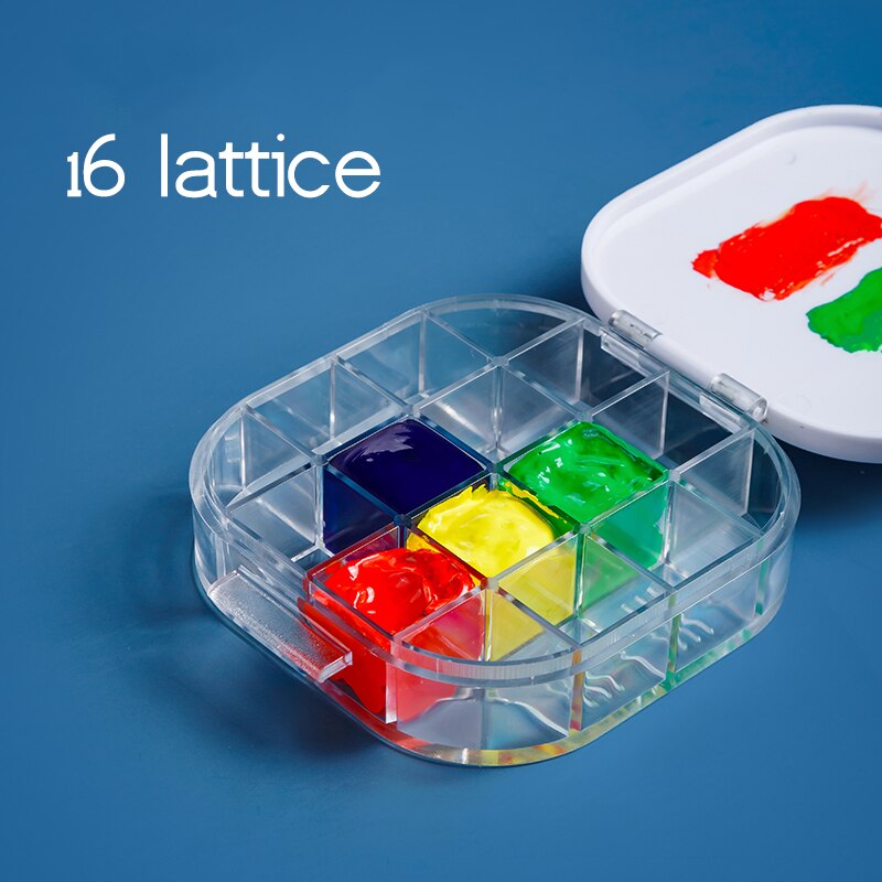 Aquarel Palet Doos Opvouwbare Emmer Kunstenaar Verf Palet 16 Luchtdicht Diepe Putten Luchtdicht Voor Aquarellen, Gouache, Acryl