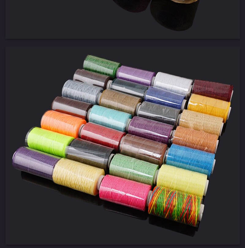 28 Pcs Wax Line DIY Leather Sewing Thread Hand Stitching Leather Bag Wallet Sewing Thread Craft Flat Wax Line