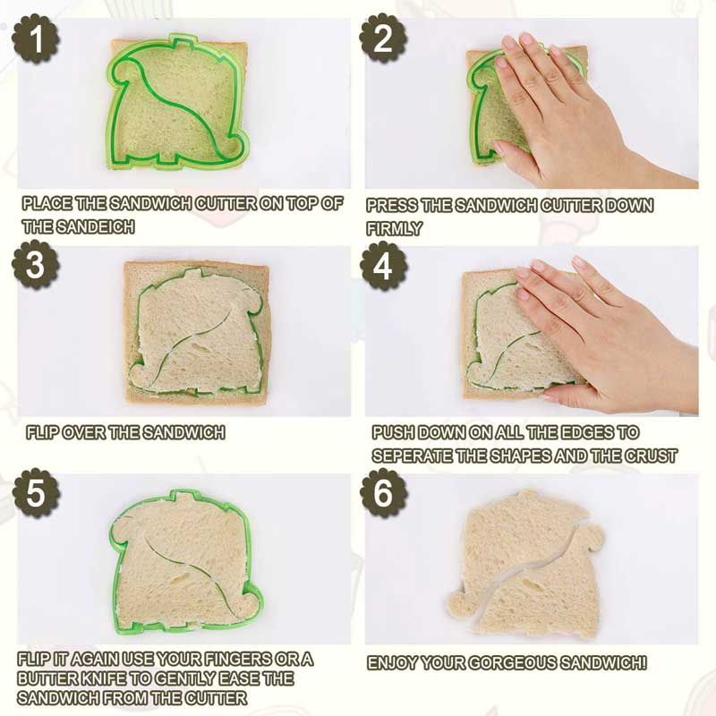 1Pcs Plastic Sandwich Cutter Home DIY Puzzle Shape Sandwich Bread Toast Mould Cutter Lunch Kitchen Baking Accessories