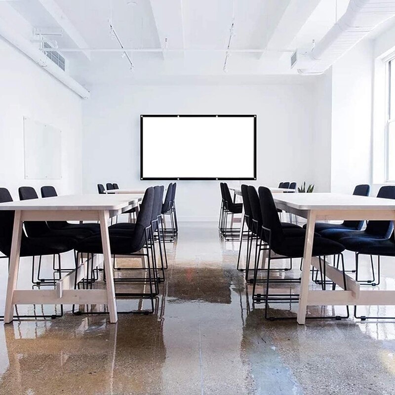 16:9 Portable Foldable 120 Inch HD Projector Sn Wall Mounted Home Theater Projection Sn Canvas for Home Outdoor