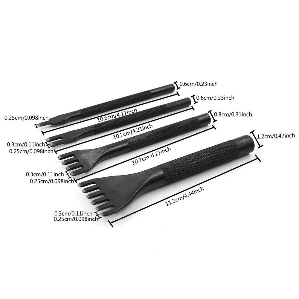 3mm DIY Leather Hole Punching Tool Leather Spacing Line Chisel Tool Flat Hole Puncher DIY Leather Craft Stitching Punch Tool