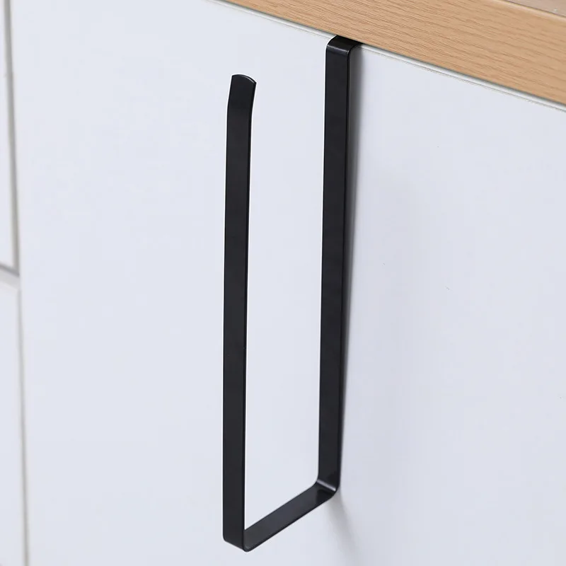 Deurkast Hangend papieren handdoekenrek Gratis ponsen Smeedijzeren kast Partitielaag Opbergrek Rolhouder: Black
