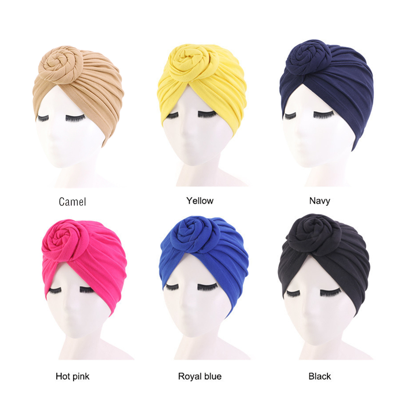 9 Colors Cotton Bonnet Head Hair Caps Styling Cover Wrap Hat Salon Night Hat Natural Curly Double Elastic Bathing Sleep Women