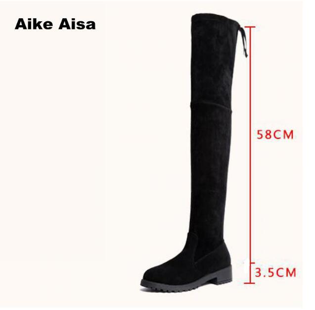 Größe 35-41 Winter Über Das Knie Stiefel Frauen strecken Stoff Oberschenkel Hohe sexy Frau Schuhe Lange Bota Feminina zapatos de mujer #66