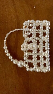 Aushöhlen Perle Ball Abend Tasche Frauen Koreanische handgefertigt metallisch Ring Griff Damen Perlen abend Kupplung Tasche Geldbörsen: Default Title